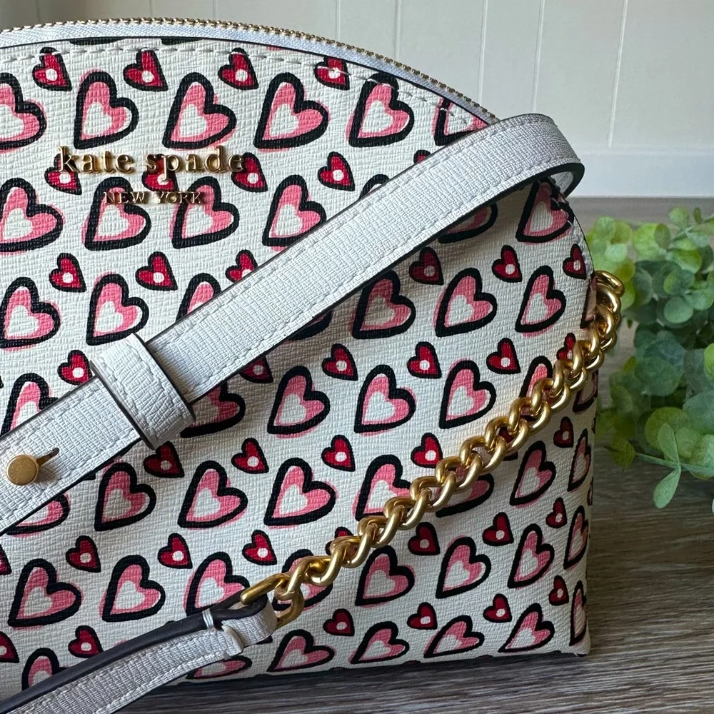 NWT Kate Spade Hearts Double Zip Dome Crossbody - Picture 5 of 10